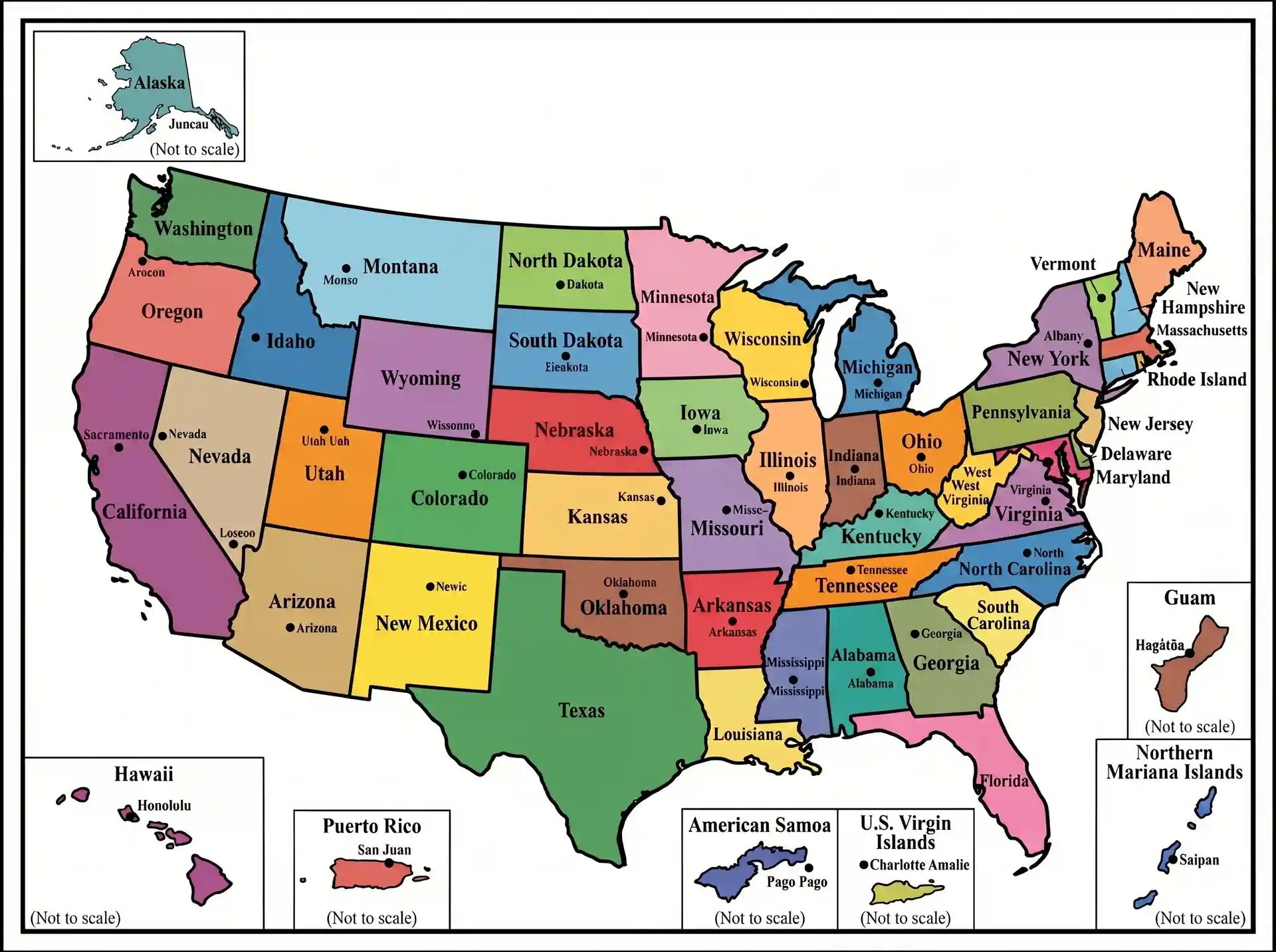 USA Labeled Map 