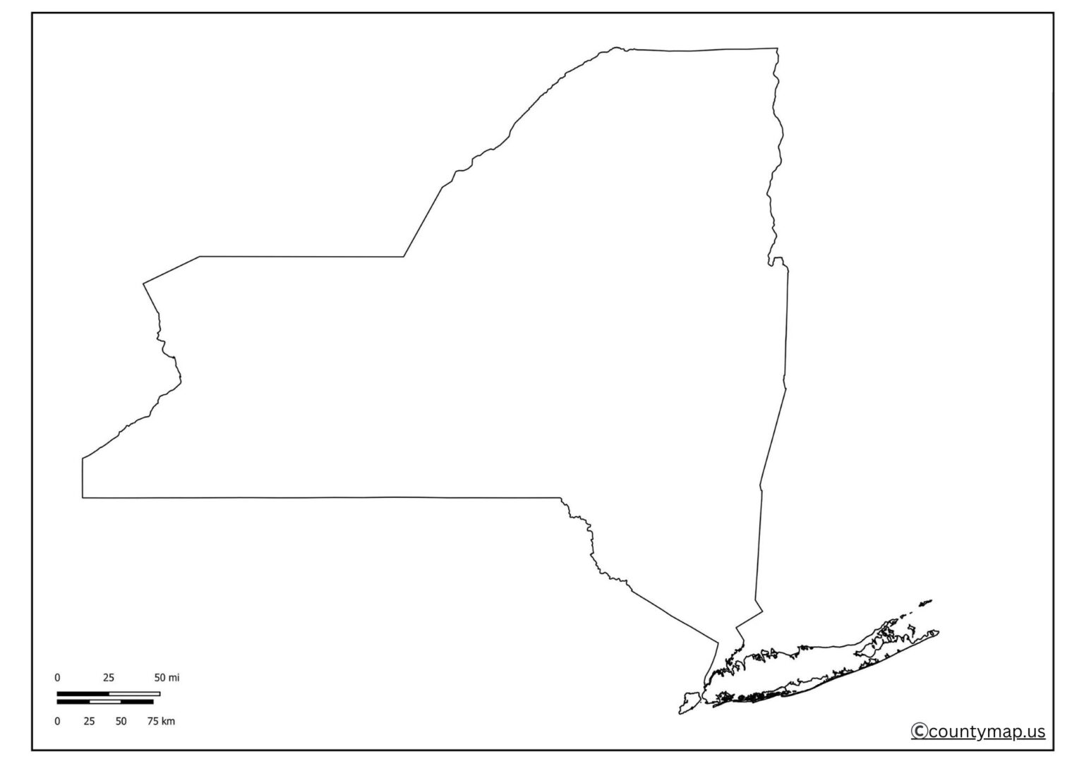 Blank New York Map