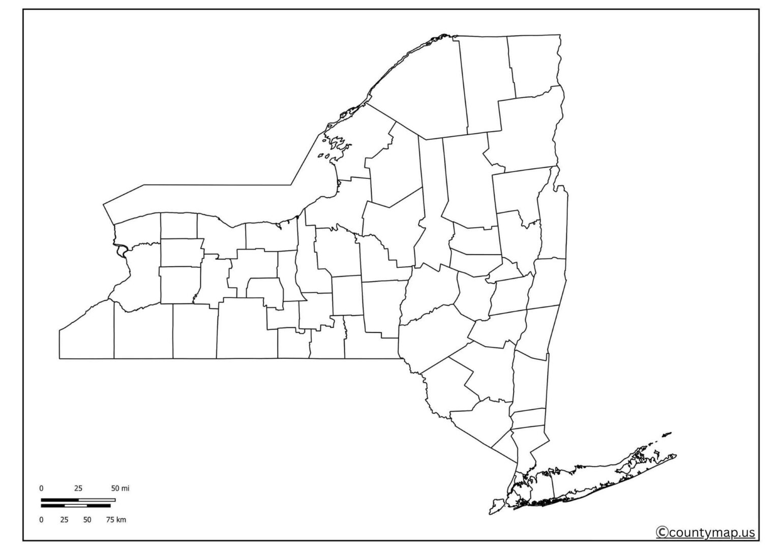 Blank New York Map