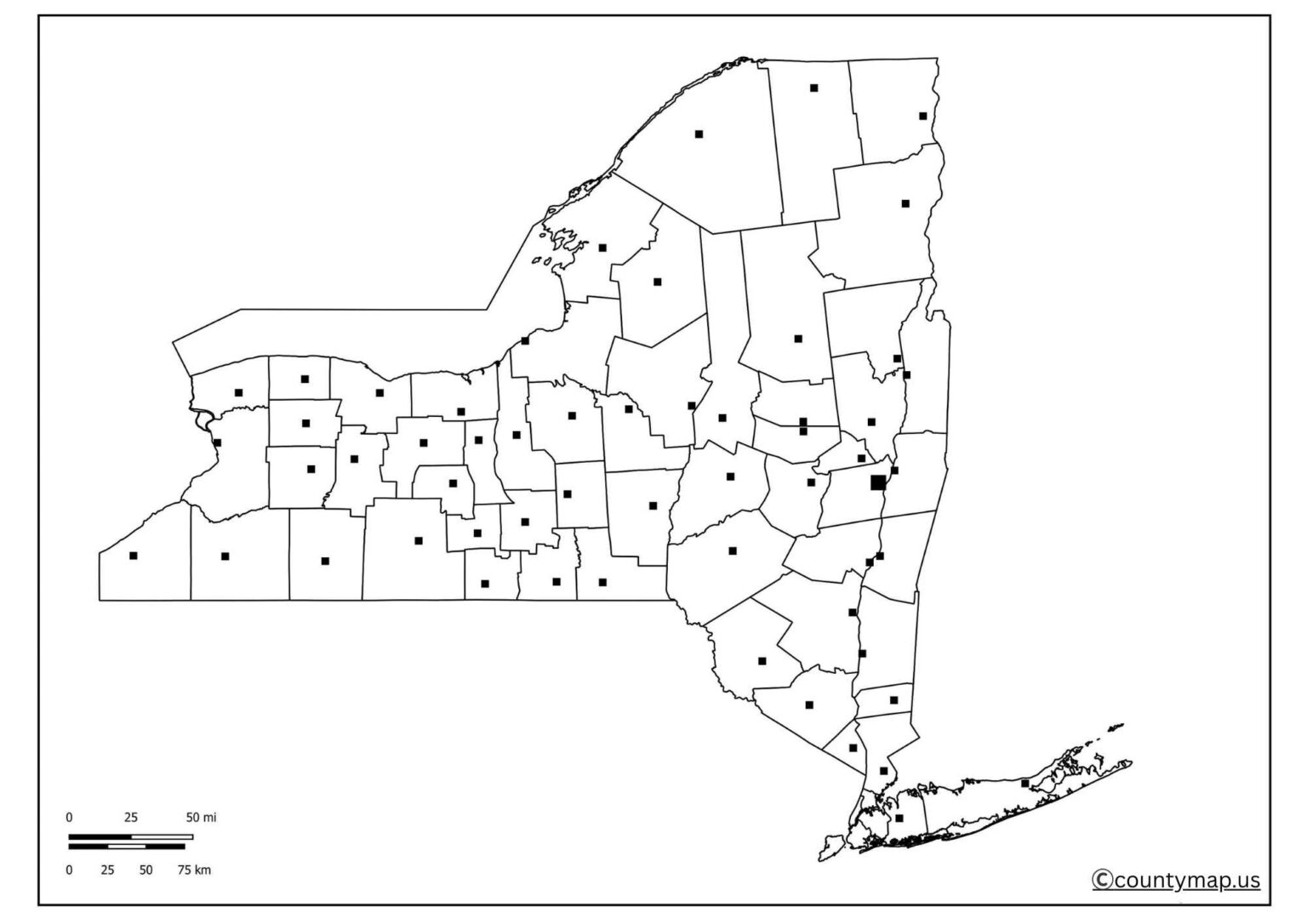 Blank New York Map