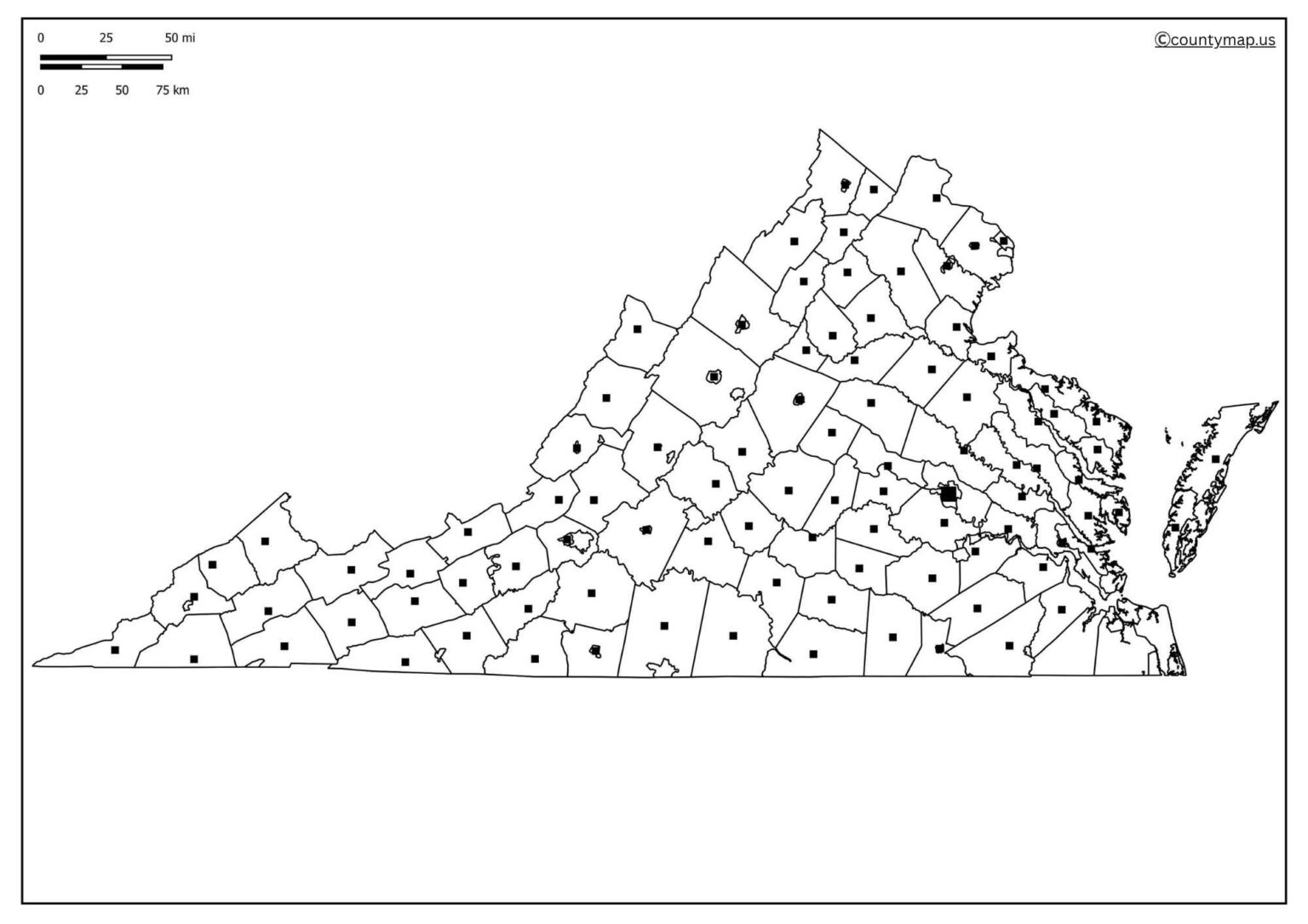 Blank Virginia Map
