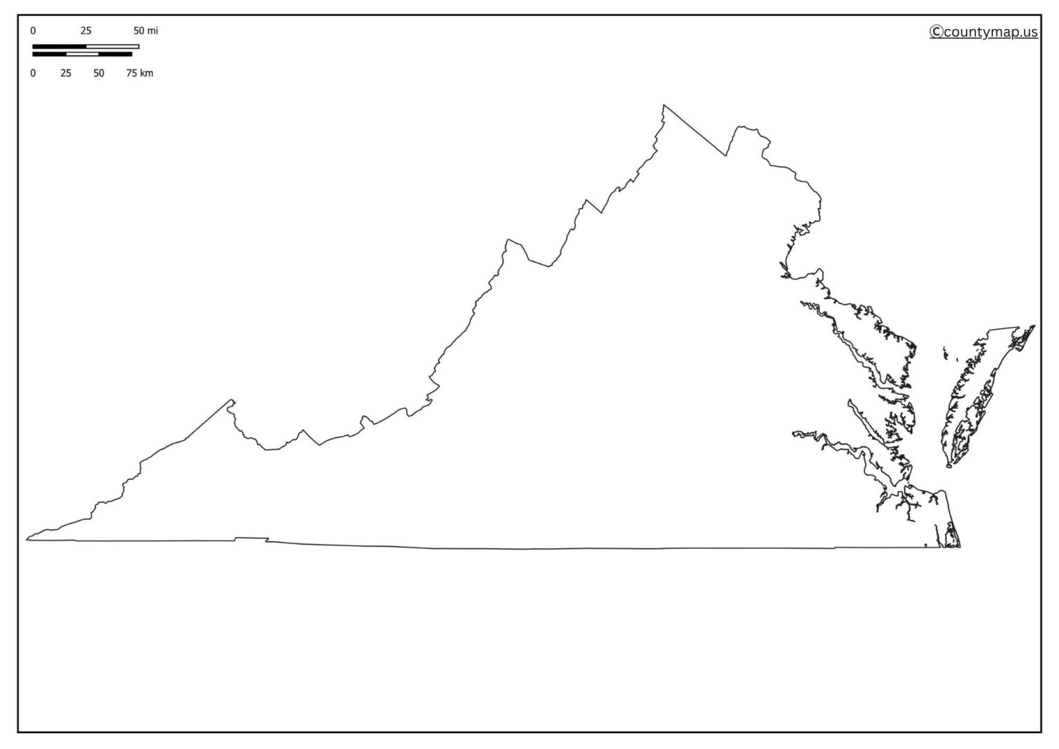 Blank Virginia Map