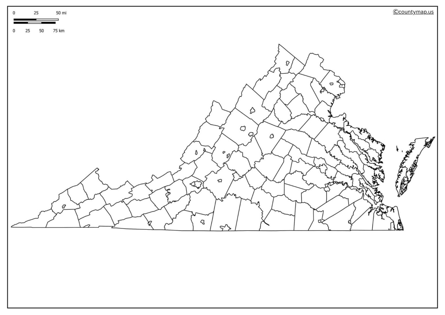 Blank Virginia Map
