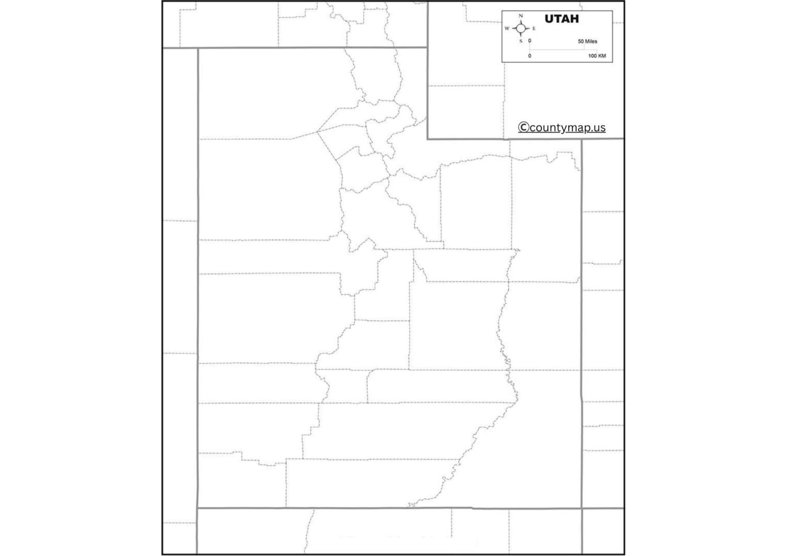 Blank Utah Map
