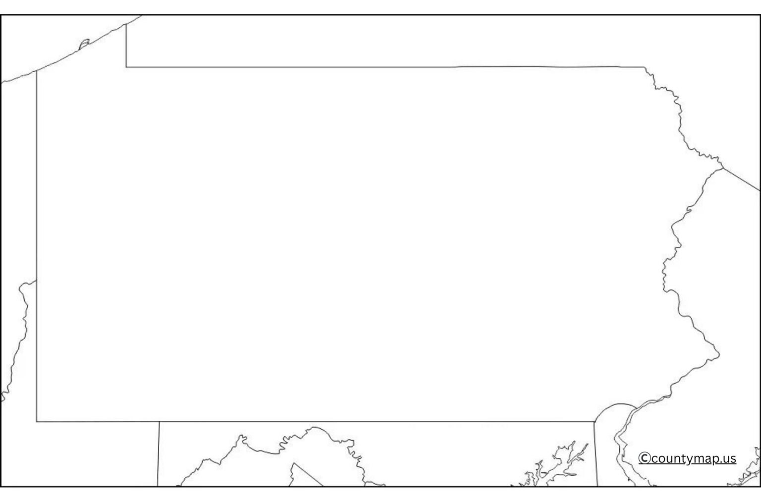 Blank Pennsylvania Map