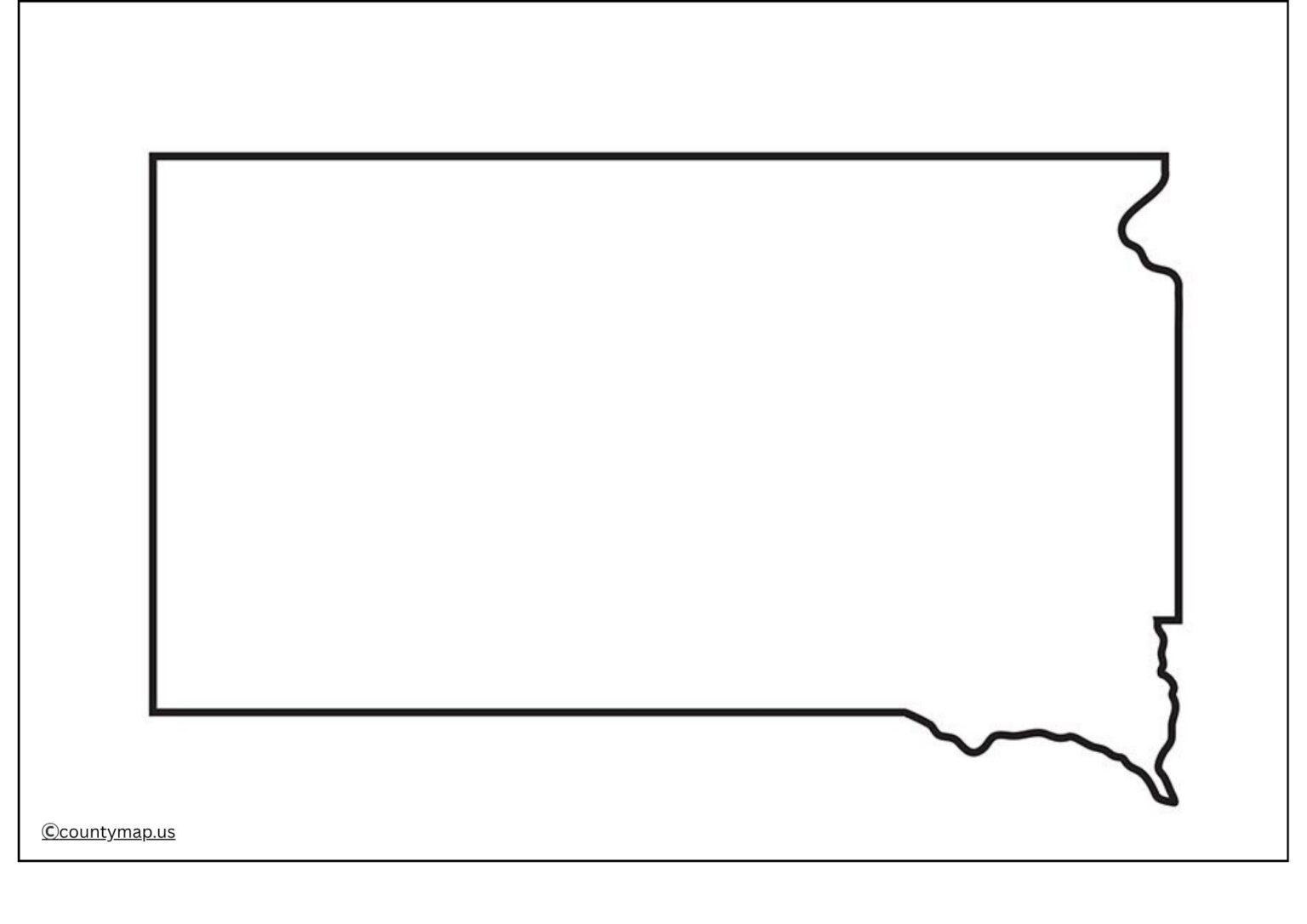 Blank South Dakota Map