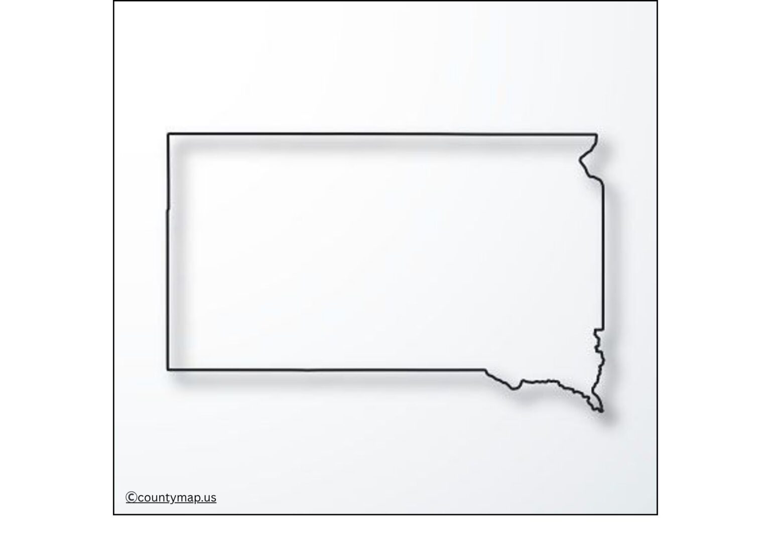 Blank South Dakota Map