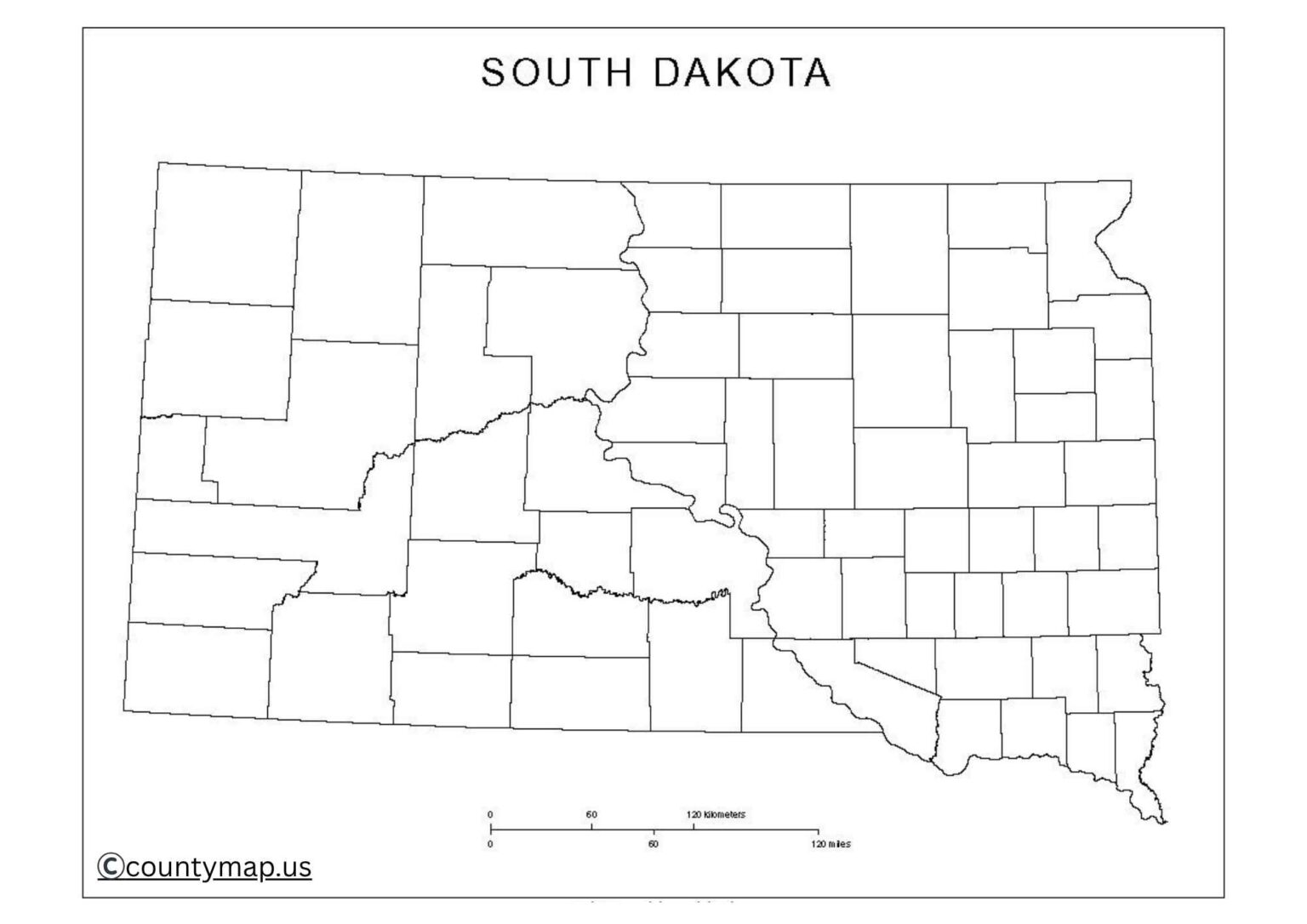 Blank South Dakota Map