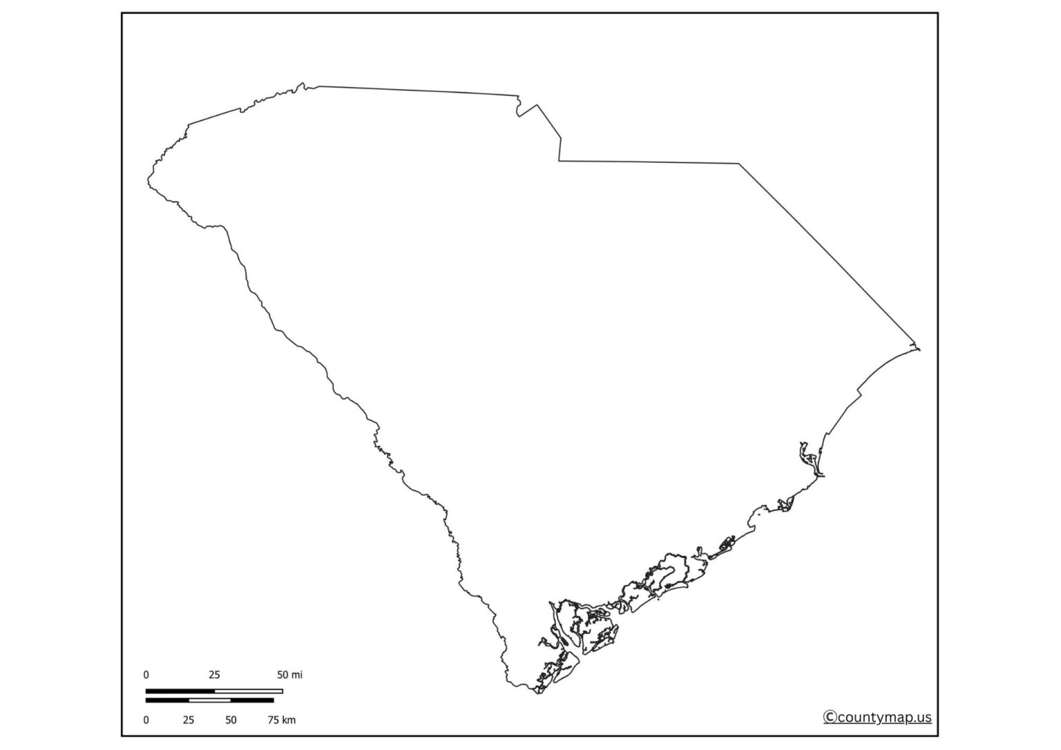 Blank South Carolina Map