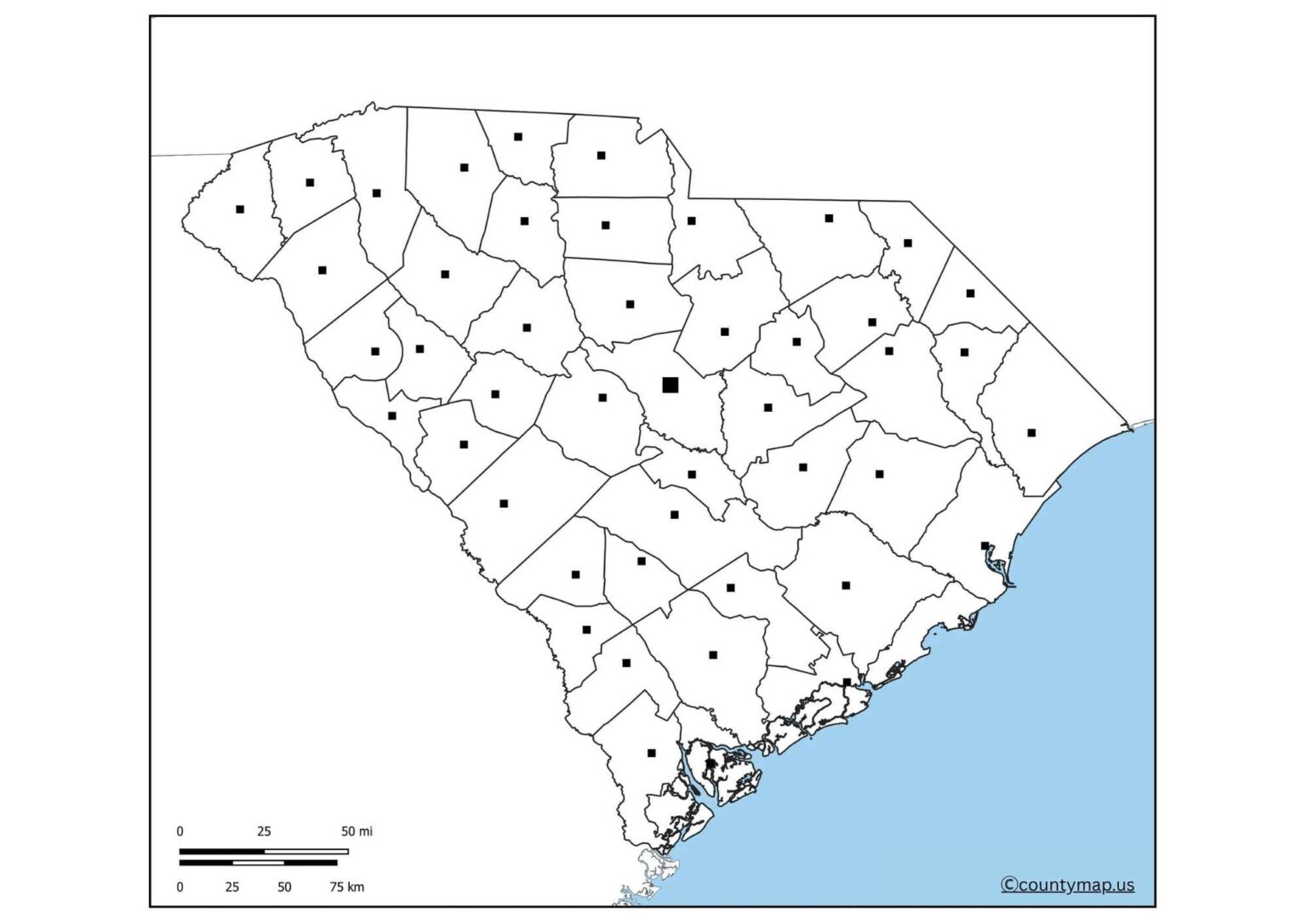 Blank South Carolina Map