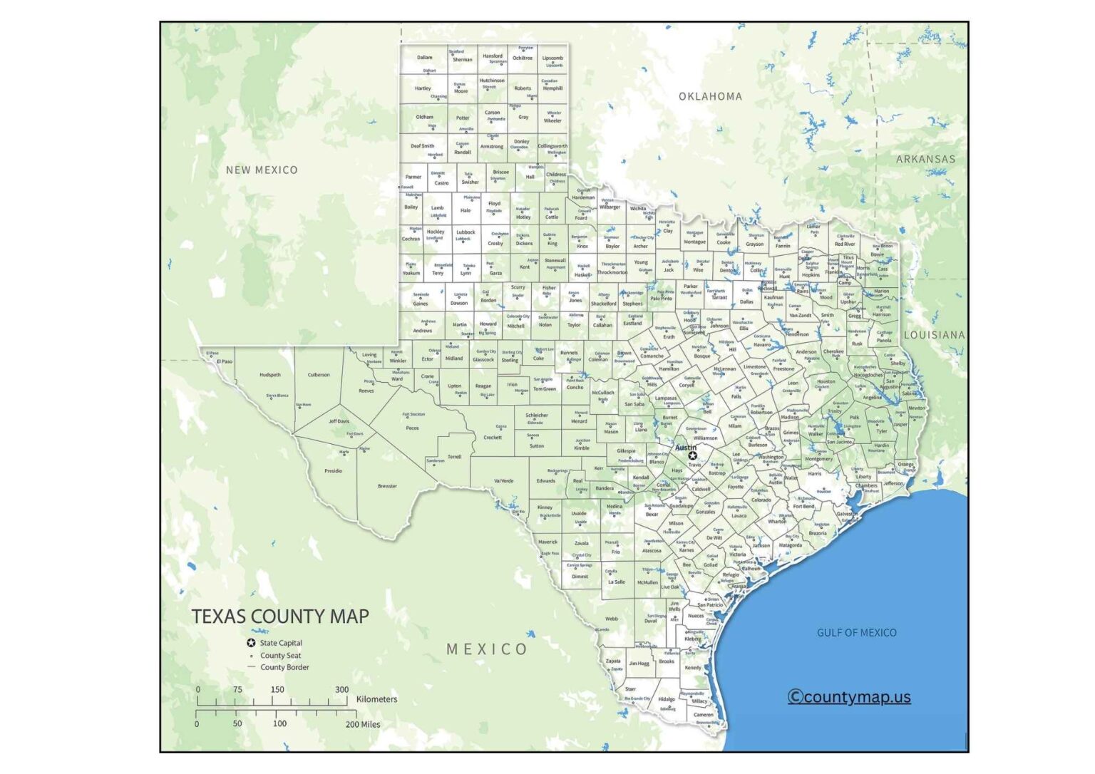 Texas County Map 