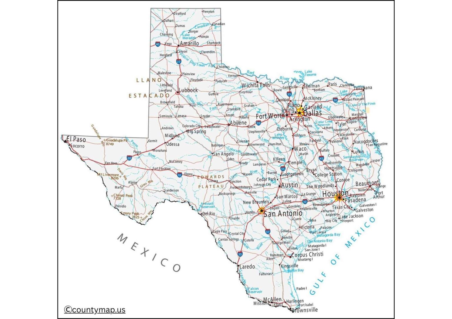Texas County Map 