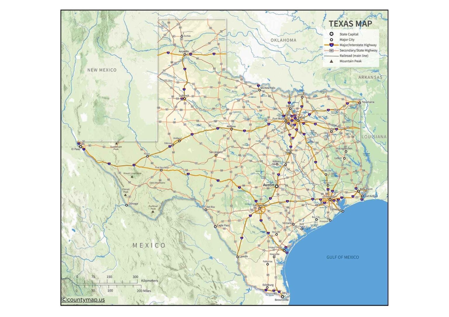 Texas County Map 