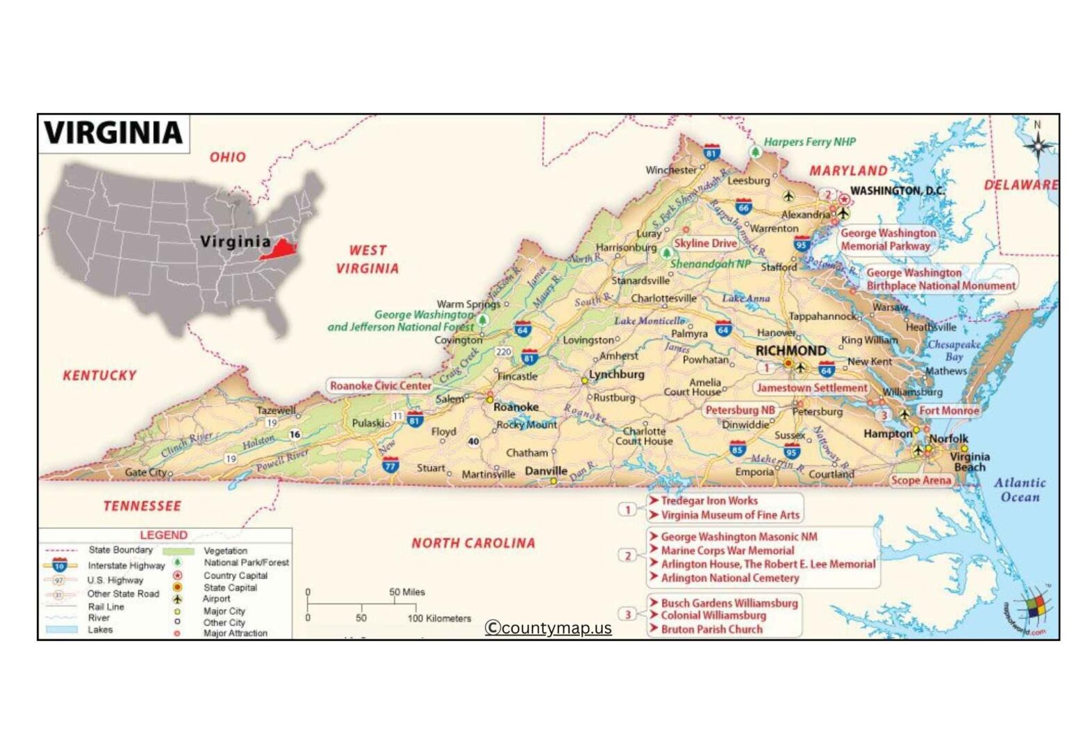 Virginia County Map