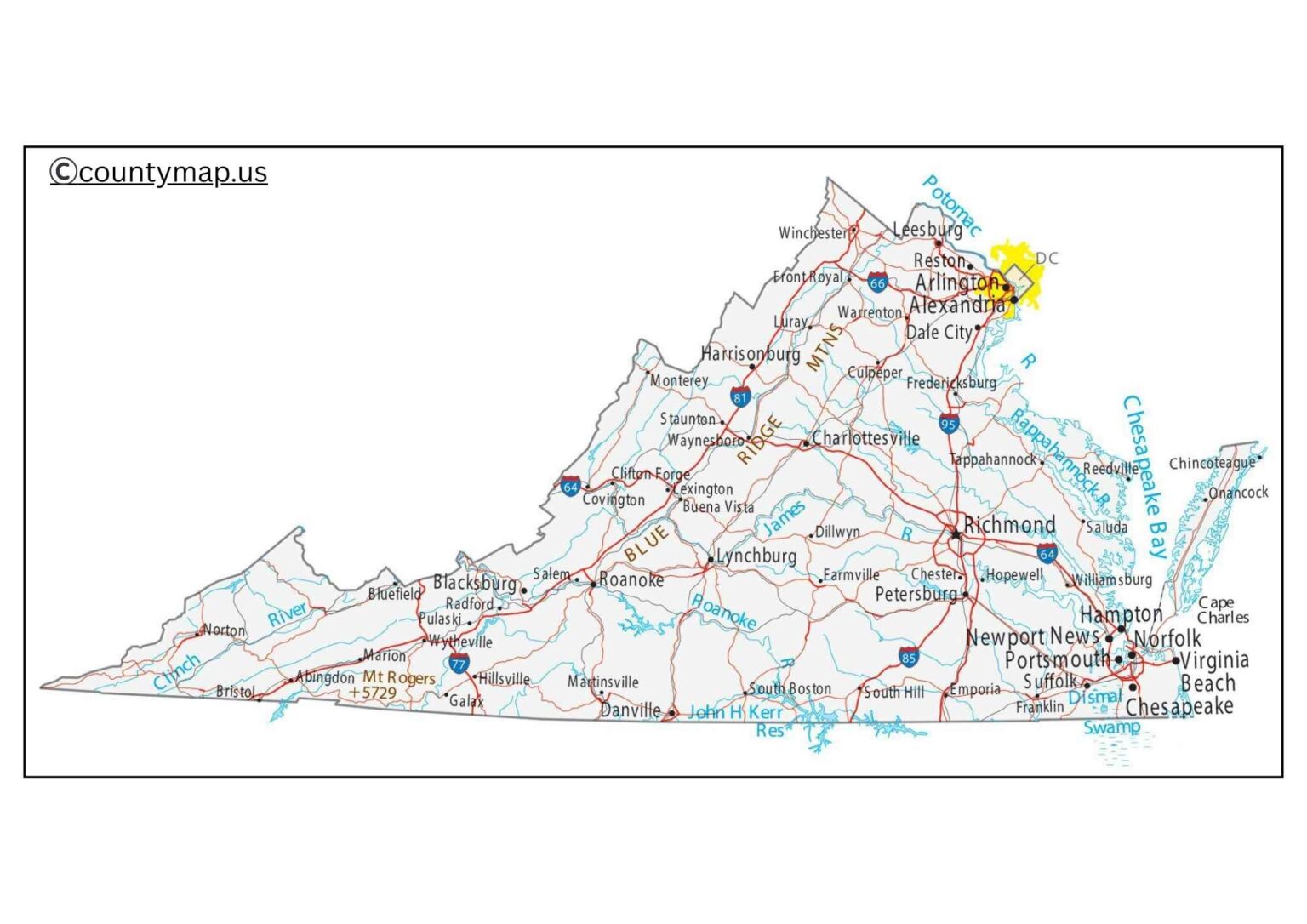 Virginia County Map