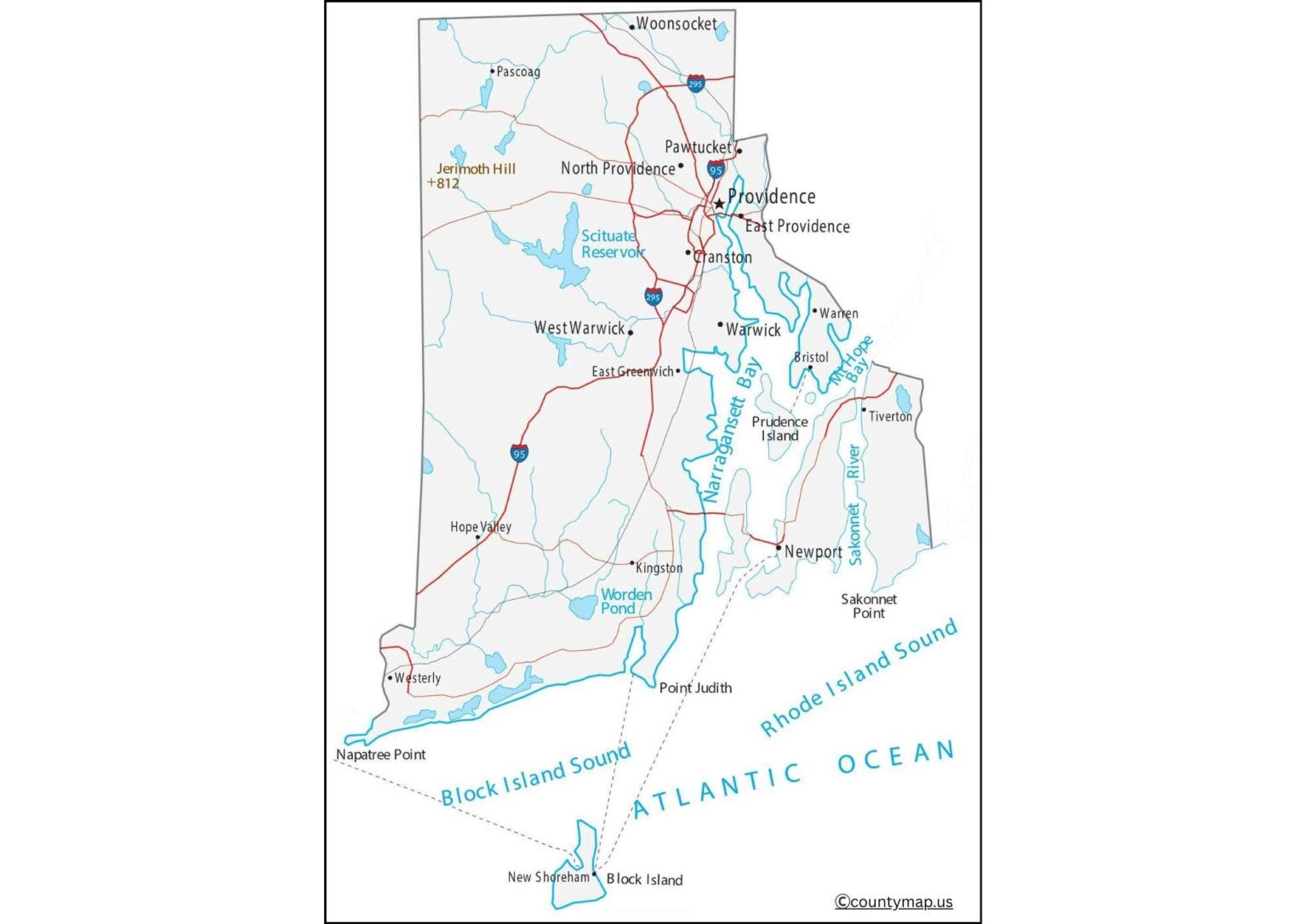 Rhode Island County Map