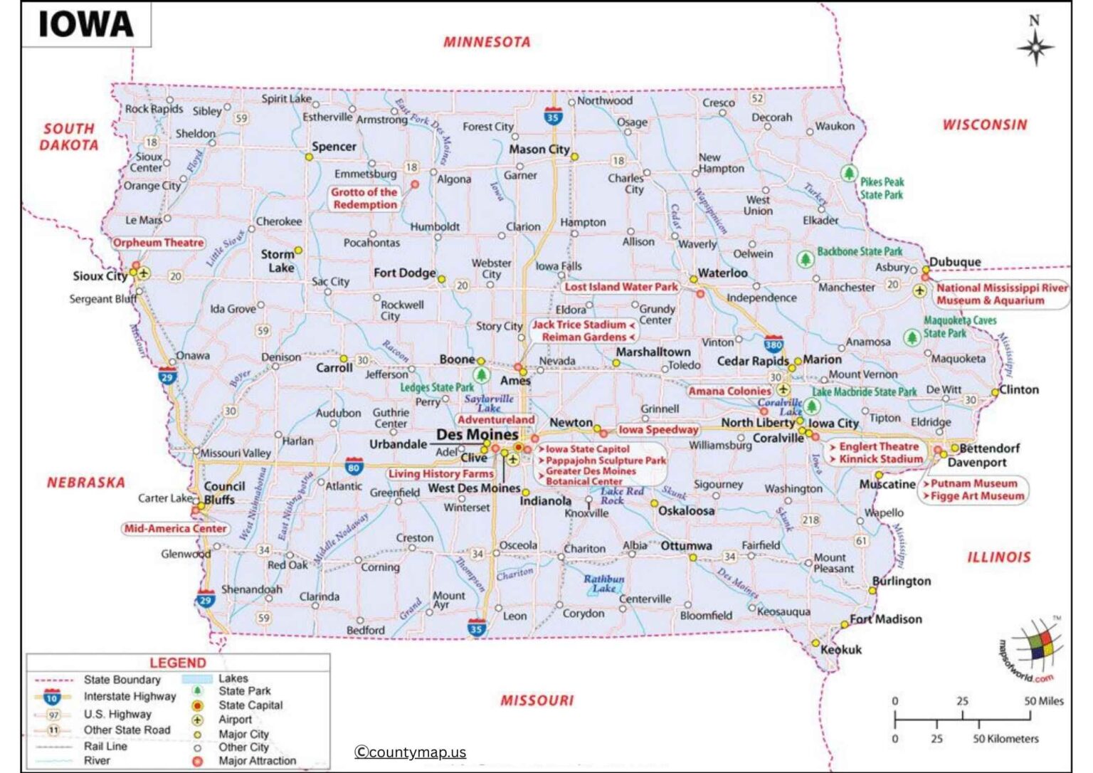 Iowa County Map