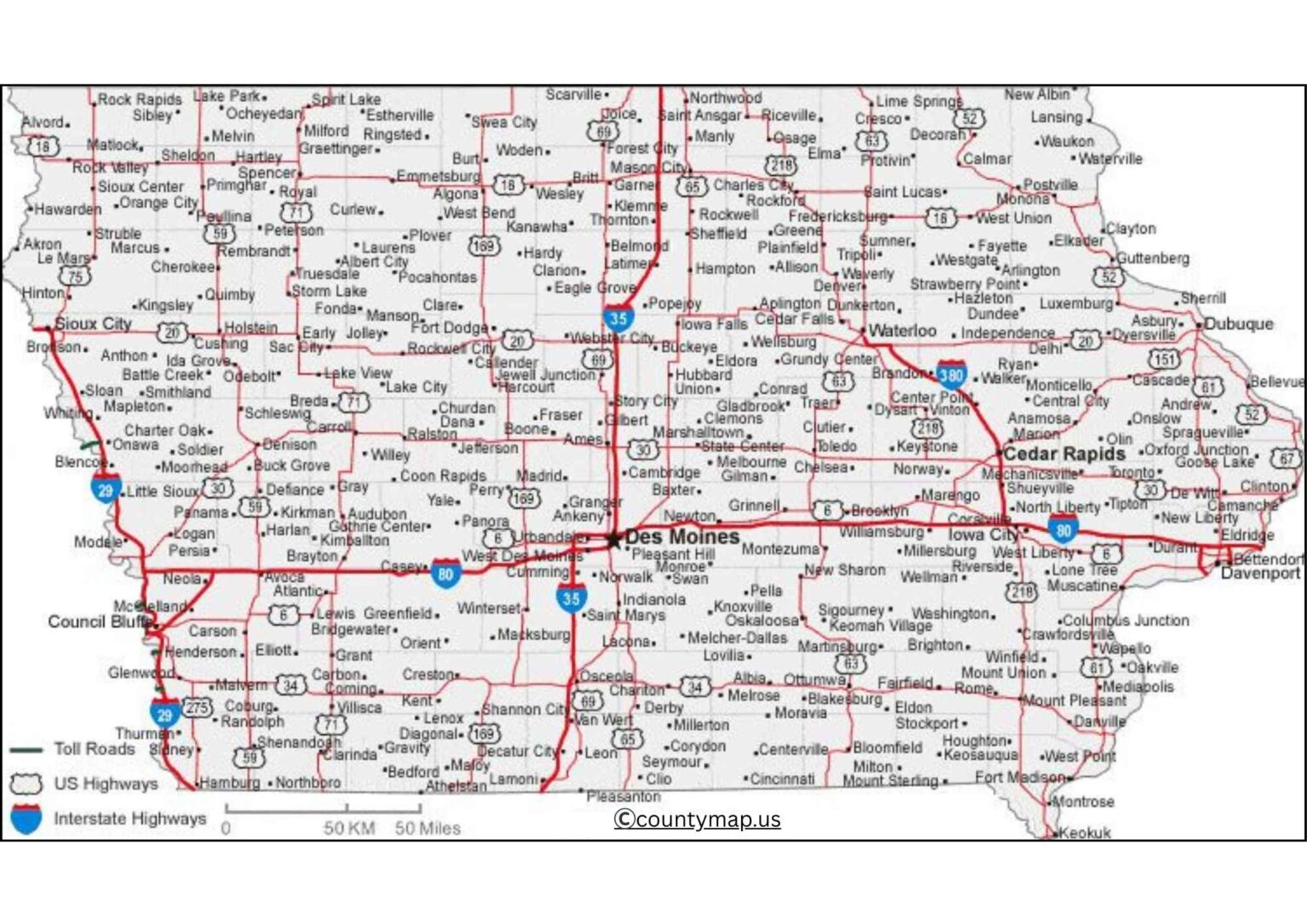 Iowa County Map