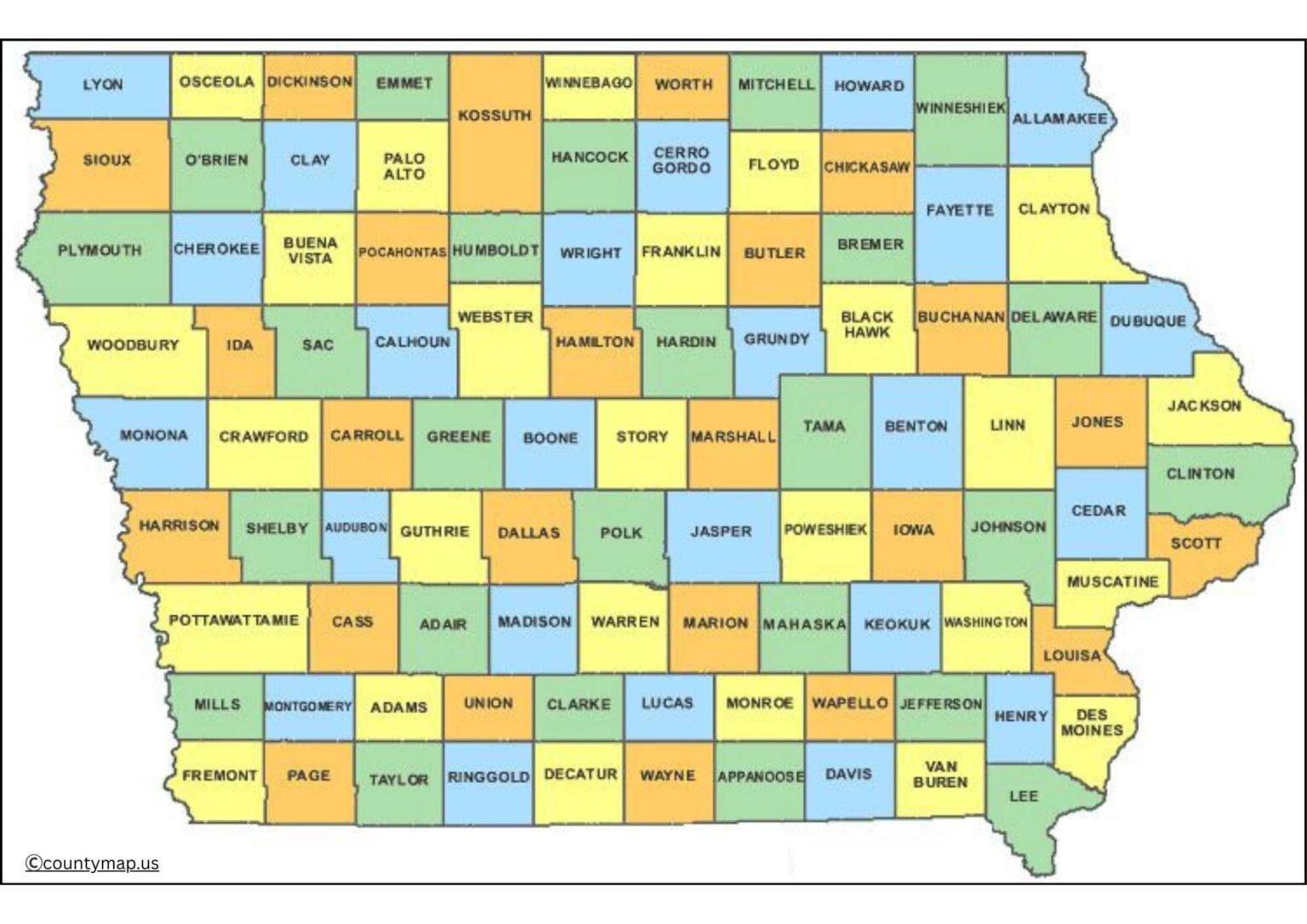 Iowa County Map