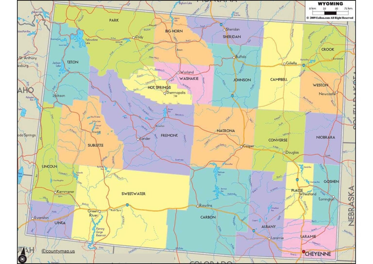 Wyoming County Map
